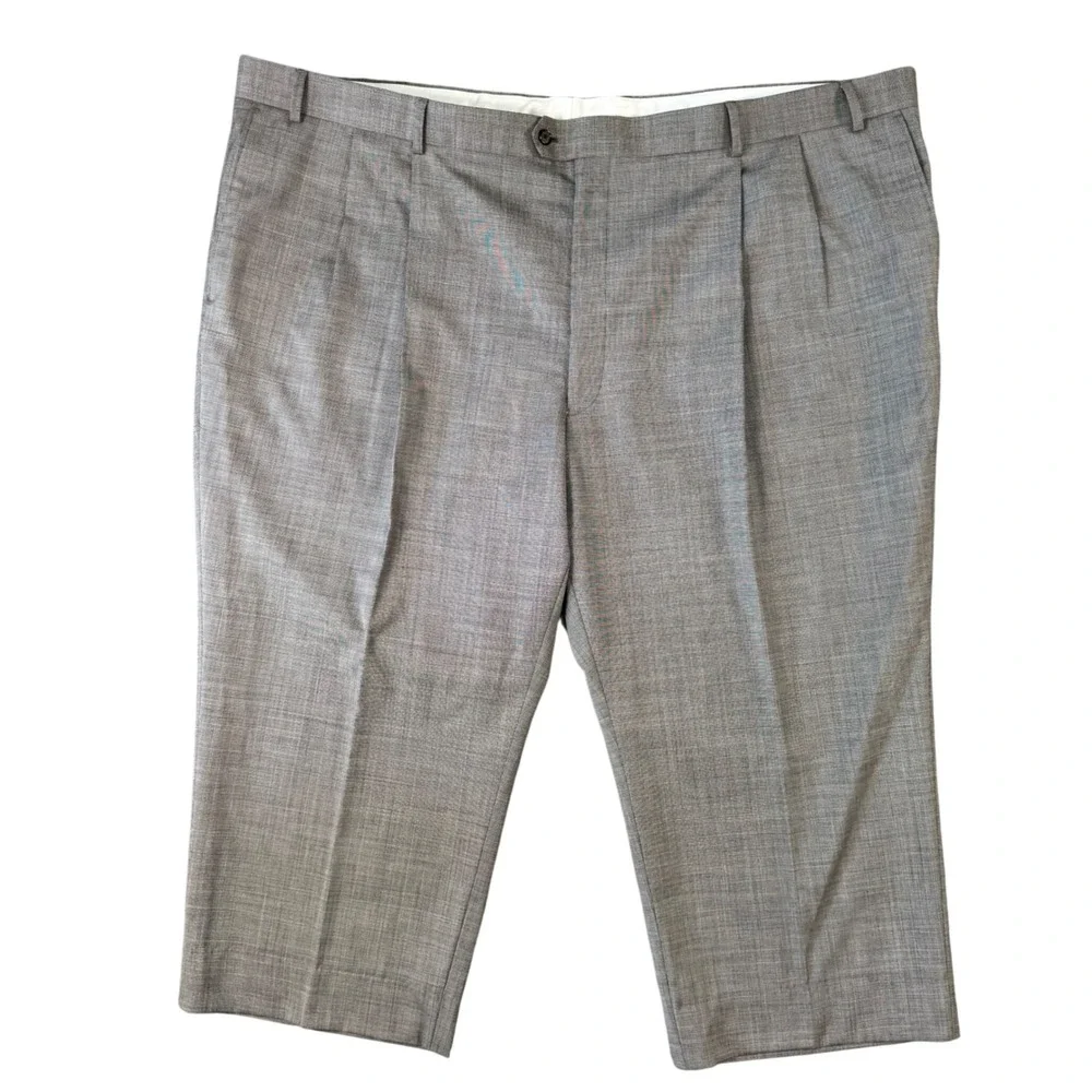VTG Petrocelli Men 52S 2PC Gray‎ Wool Blend Suit Blazer Jacket Pants Classic Fit